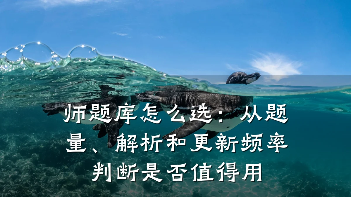 师题库怎么选:从题量、解析和更新频率判断是否值得用