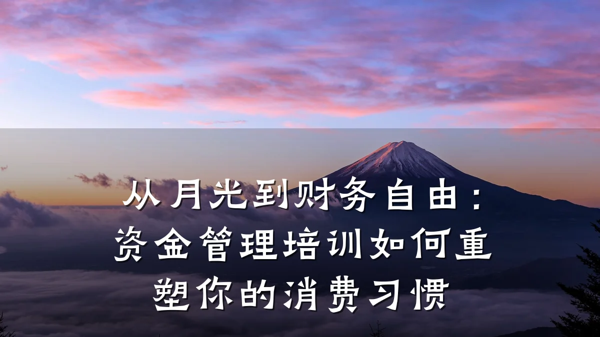 从月光到财务自由:资金管理培训如何重塑你的消费习惯